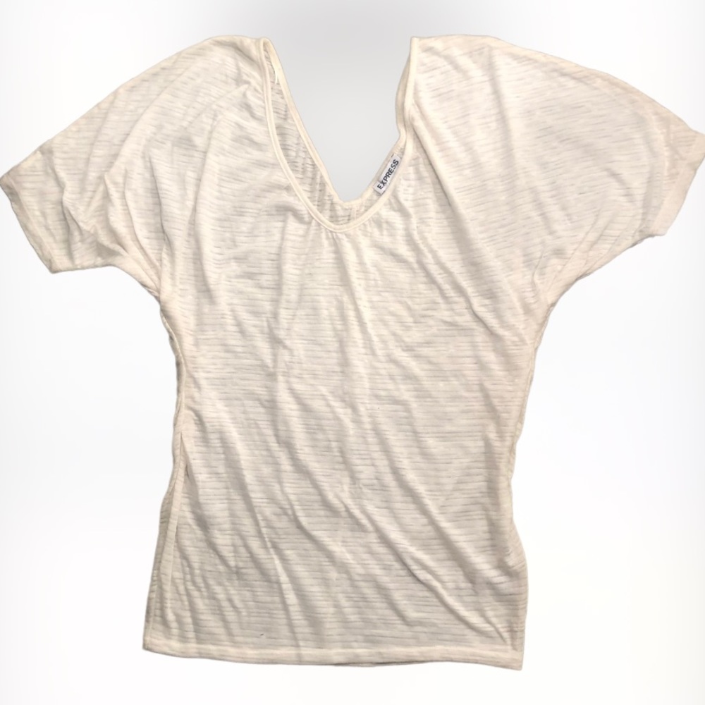 NWOT EXPRESS Womens Off White/Cream Dolman Sleeve Stripe Top
